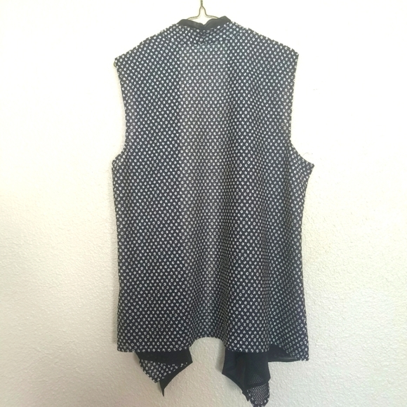 Dana Buchman Lightweight women's open vest Kim Extra large size black white dots - Picture 2 of 10